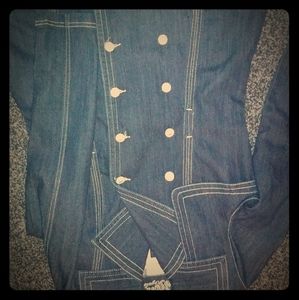Super cute sailors pea coat style jean jacket
